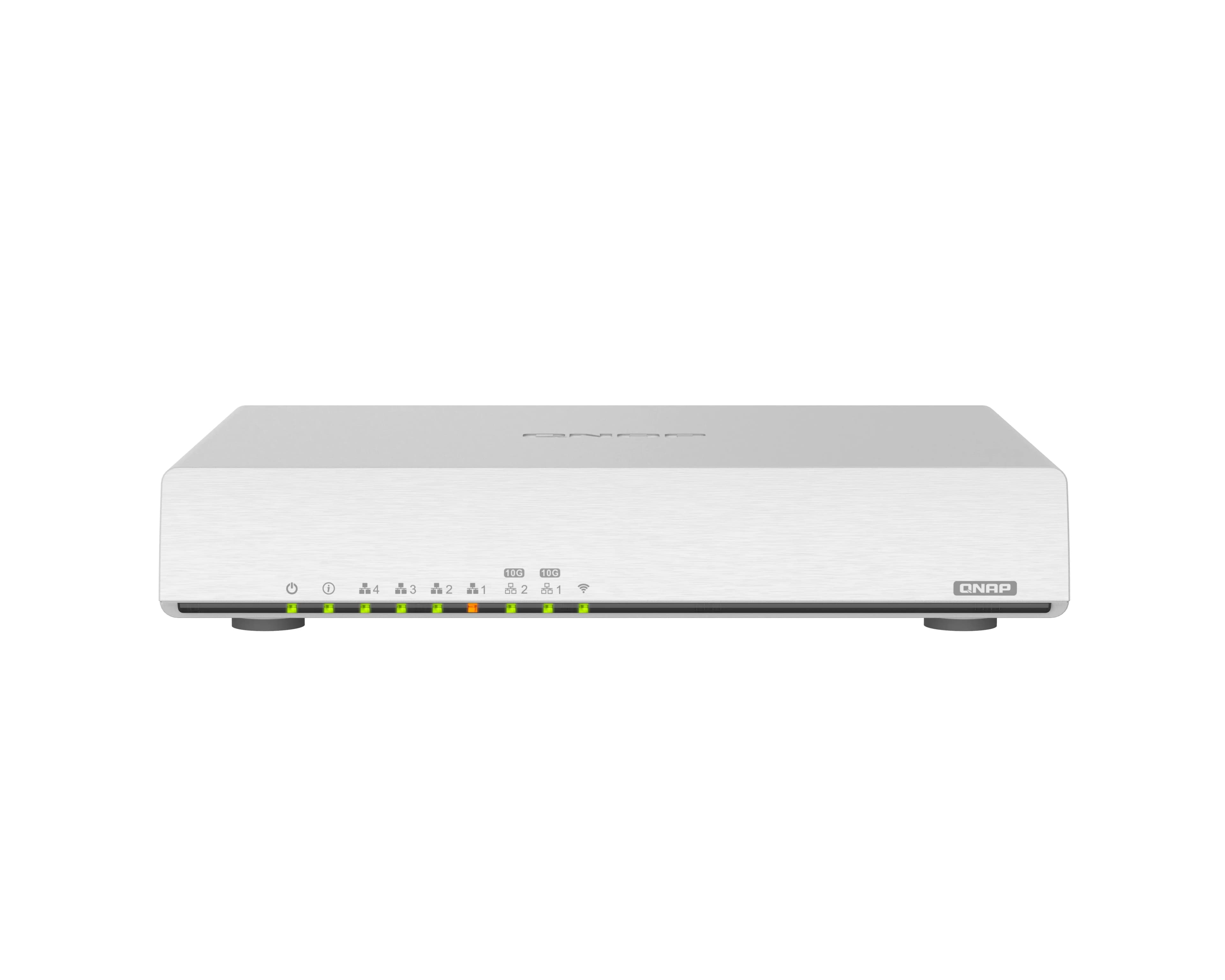 QNAP QHora-301W -reititin, Wi-Fi 6, Dual-band, 10 Gigabit Ethernet -porteilla, valkoinen