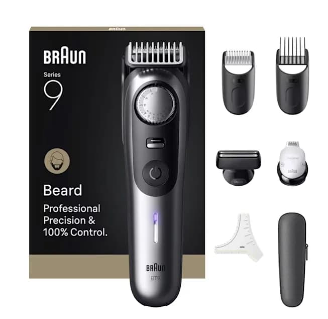 Braun Beard Trimmer Series 9 BT9520 -partatrimmeri, satiinikromi