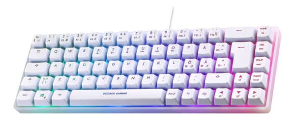 DELTACO GAMING WK70 60% -pelinäppäimistö, Membrane, valkoinen puoliläpinäkyvä