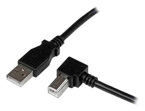 StarTech USB 2.0 A – Right Angle B -kaapeli, 2 m, musta