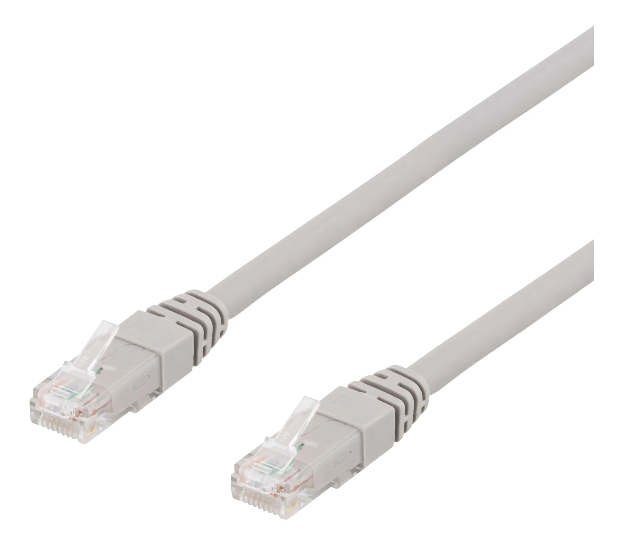 Deltaco Cat6a U/UTP RJ45 50m -verkkokaapeli, harmaa