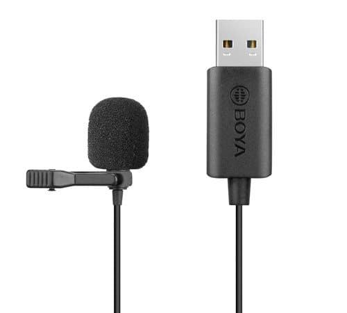 BOYA BY-LM40, USB, kondensaattori -solmiomikrofoni, musta