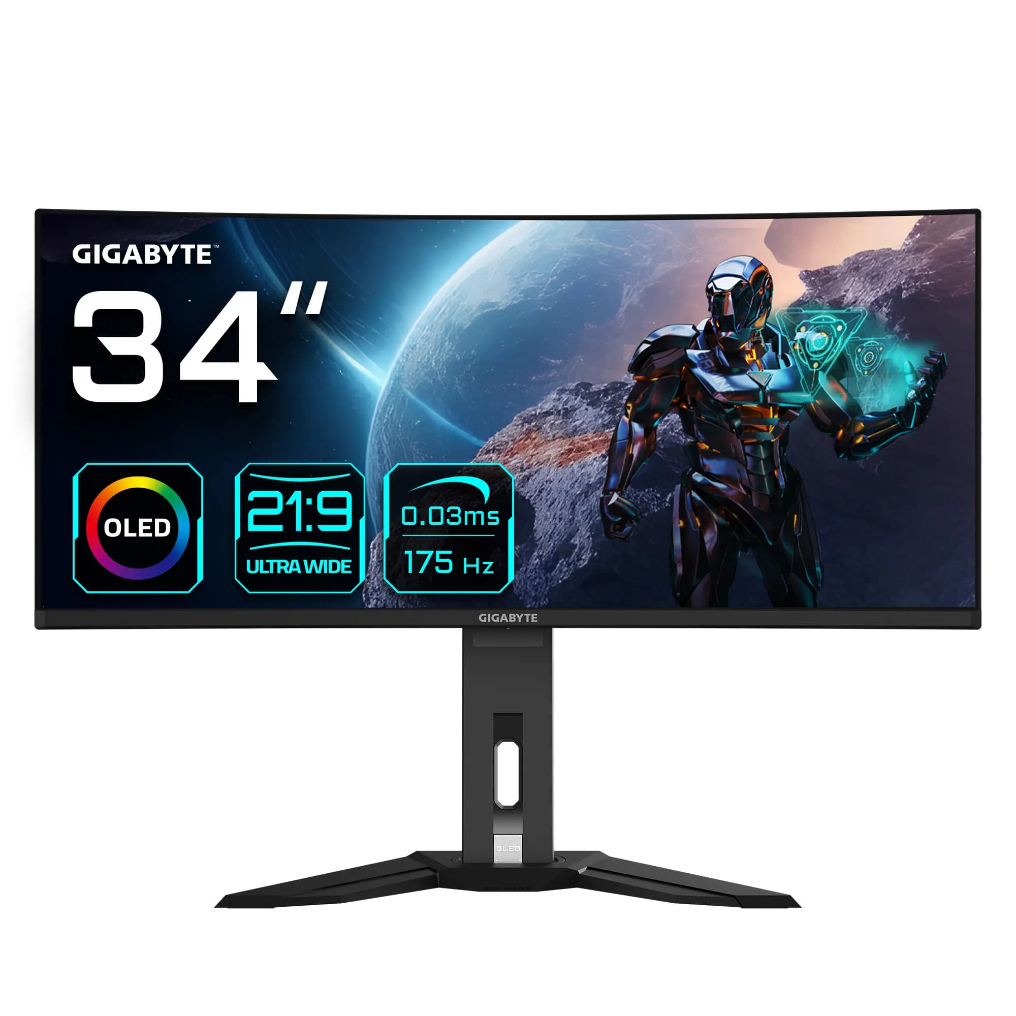 GIGABYTE MO34WQC 34"" WQHD, OLED, 175Hz, HDR, USB-C hub -kaareva pelinäyttö