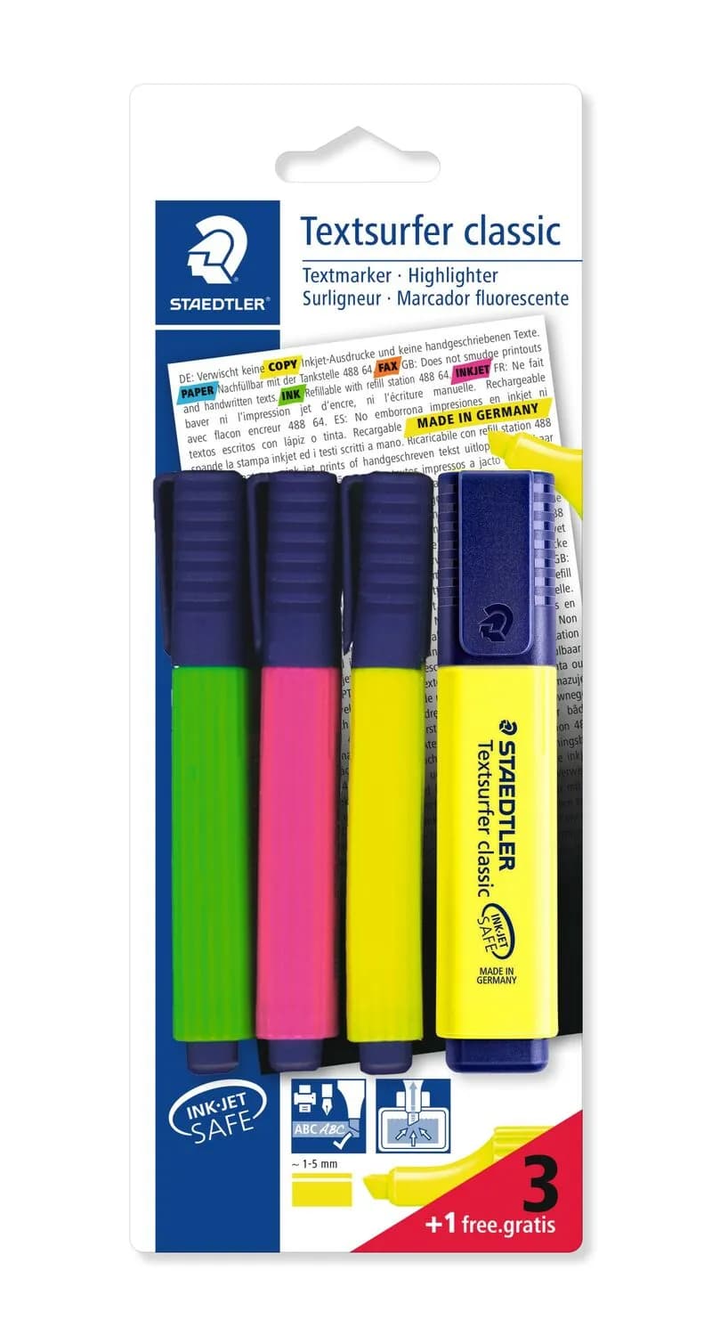 Highlighter Textsurfer 3+1 ass blister (4)