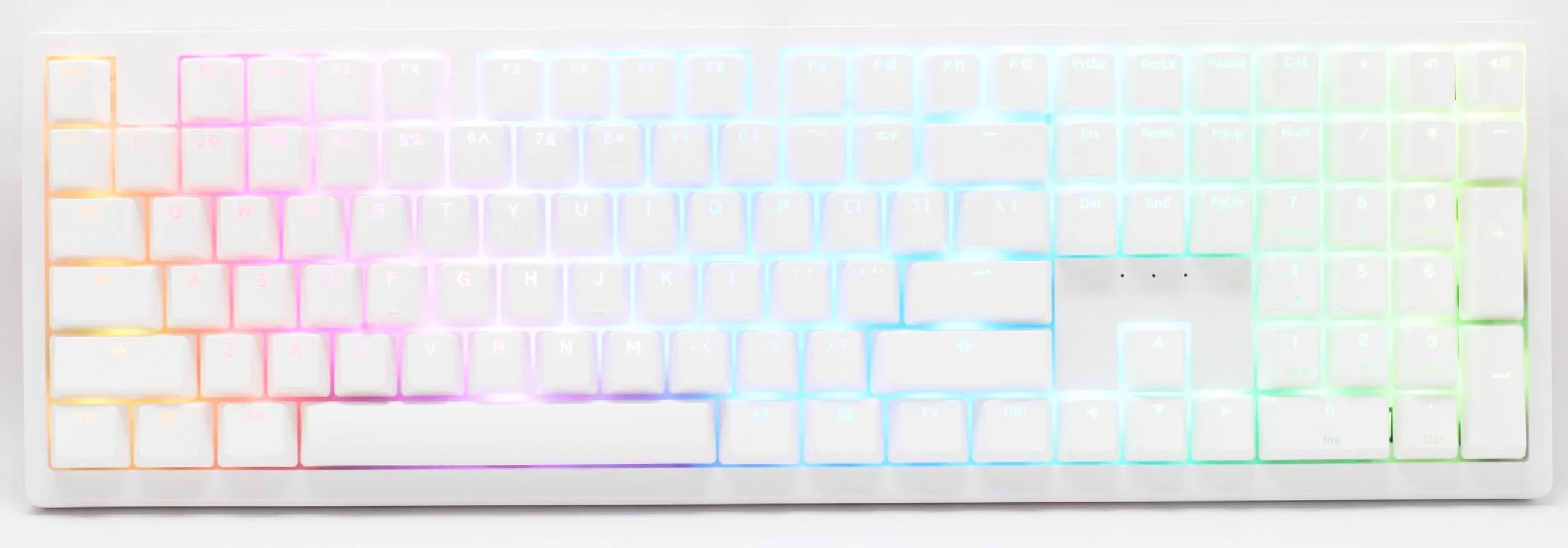 Ducky Zero 6108 -langaton mekaaninen pelinäppäimistö, Cherry MX2A Brown, valkoinen