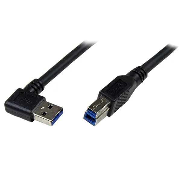StarTech USB 3.2 Gen 1 suorakulmainen USB-A – USB-B -kaapeli, 1 m, musta