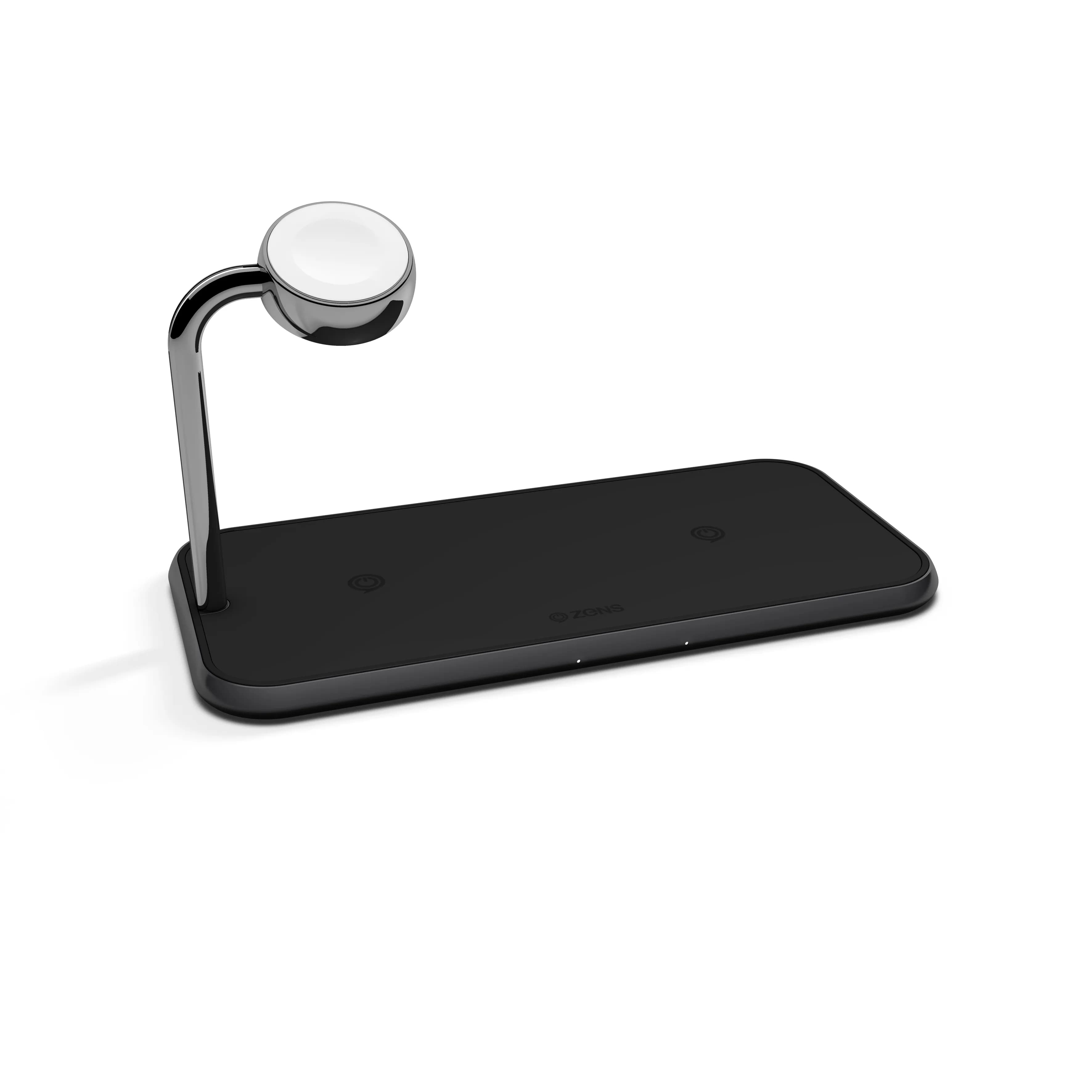 Zens Aluminium Dual Wireless Charger (2x10W) + Apple Watch 10W