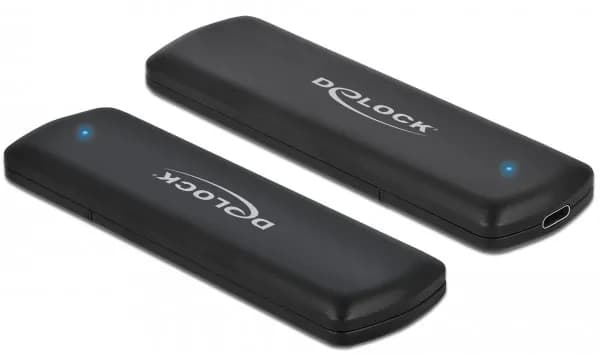 DELOCK 42615 M.2 NVMe SSD -kotelo, 1-paikkainen, USB-C, USB 3.2 Gen 2, työkaluton, musta