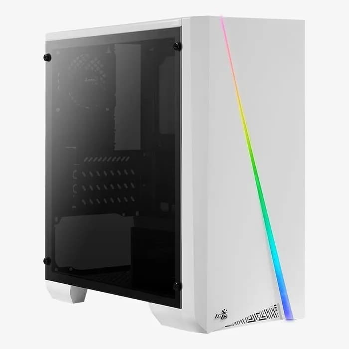 Aerocool Cylon Mini -minitornikotelo RGB-valaistuksella, valkoinen