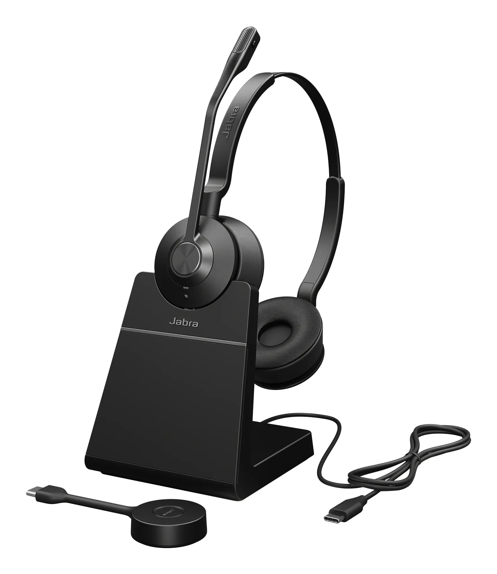 Jabra Engage 55 SE UC -langaton stereokuulokemikrofoni + jalusta ja Link 400c, musta