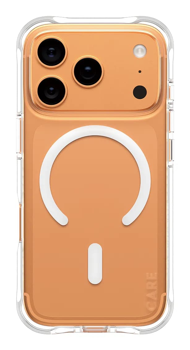 CARE by PanzerGlass Fashionable MagSafe, iPhone 17 Pro -suojakuori, läpinäkyvä w. White