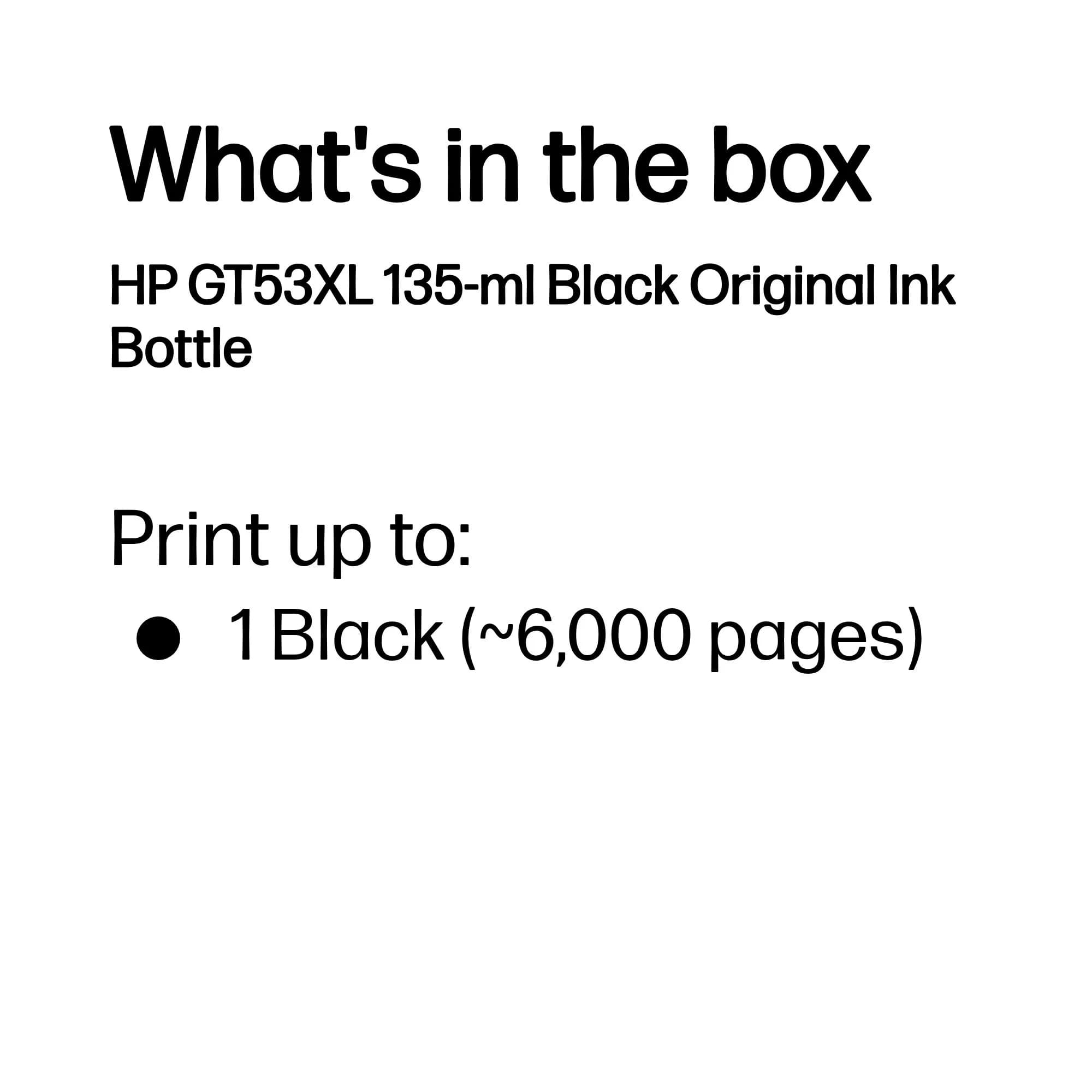 HP GT53XL-mustepullo, 135 ml, musta