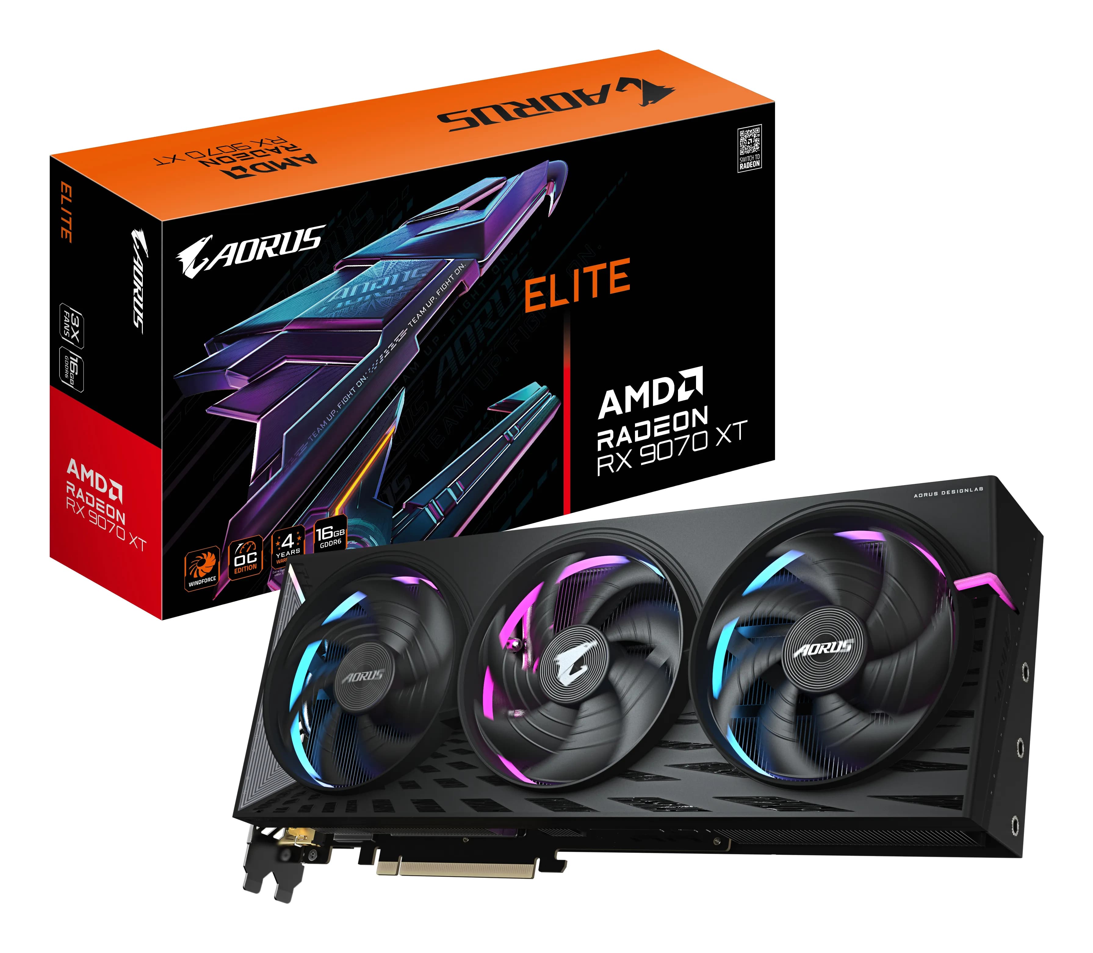 Gigabyte Radeon RX 9070 XT AORUS OC 16 Gt -näytönohjain