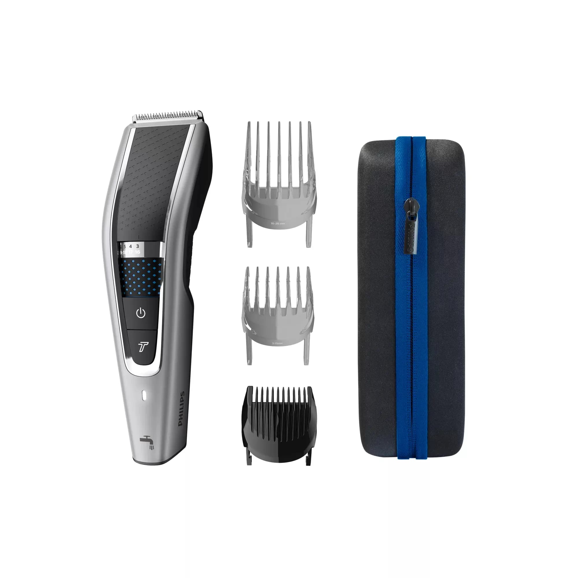 Philips Series 5000 HC5650/15, johdoton, ladattava, pestävä -hiustenleikkuukone, musta, hopea