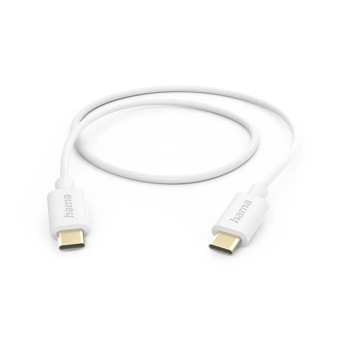 Hama USB-C -kaapeli, 60 W, 1 m, valkoinen