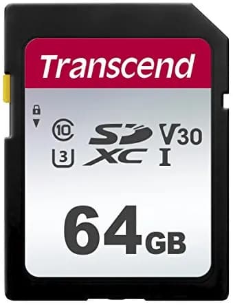 Transcend 300S 64 Gt SDXC U3 V30 A1 -muistikortti, musta