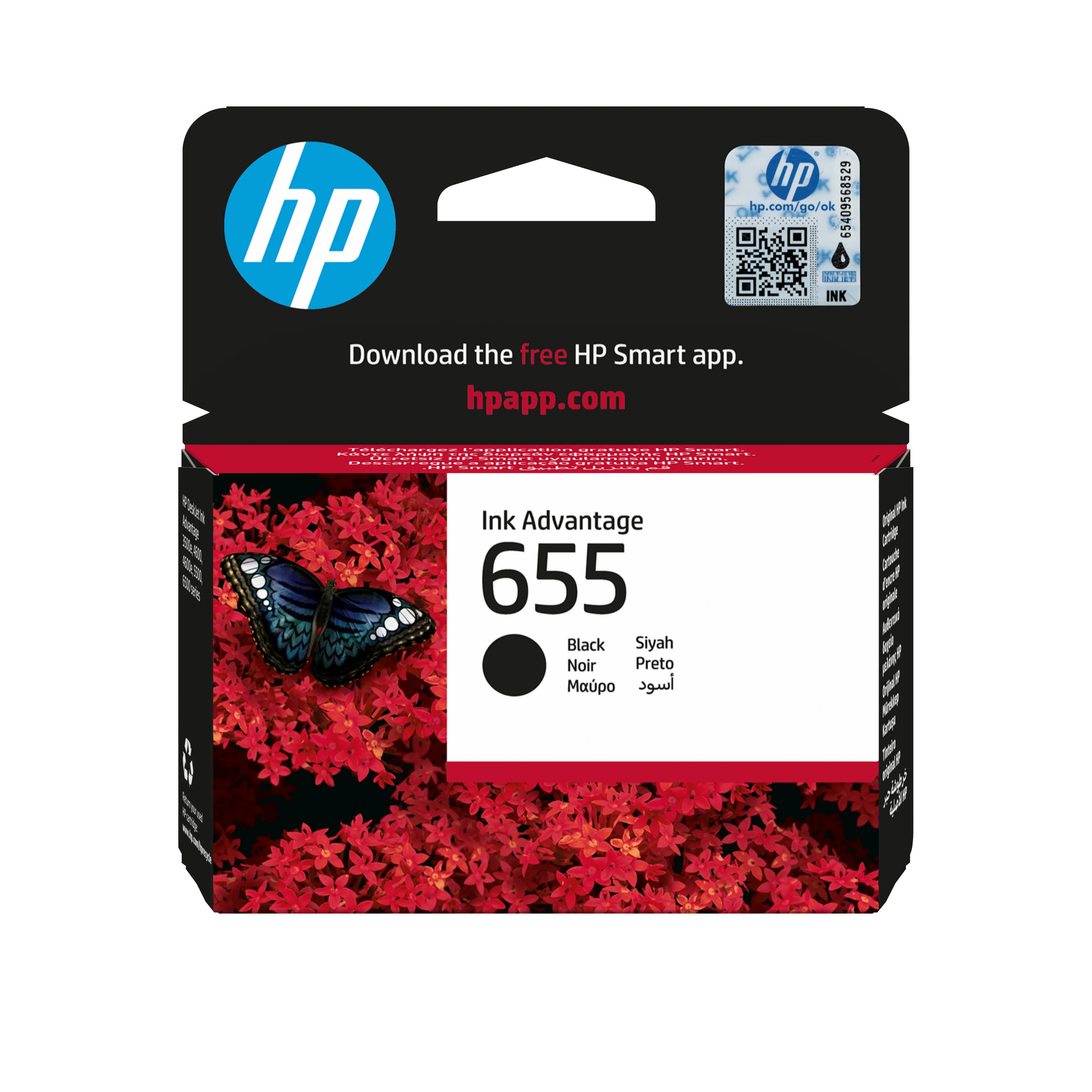 HP 655 -mustekasetti, 24 ml, musta