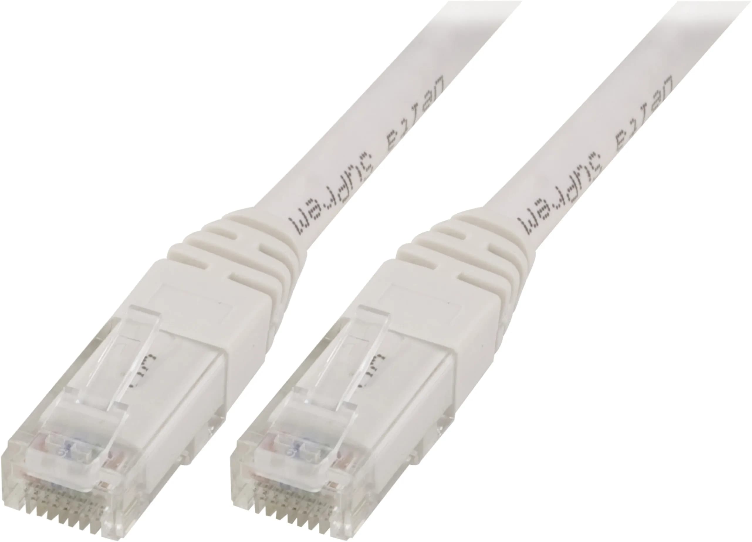Deltaco Cat5e U/UTP RJ45 0.5m -verkkokaapeli, valkoinen