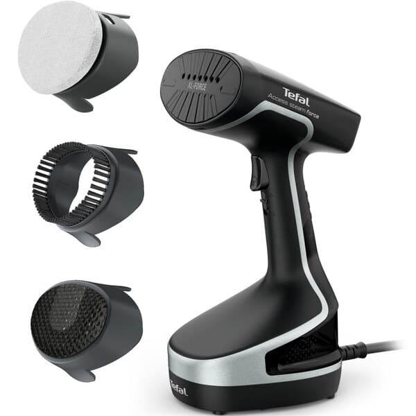 Tefal Access Steam Force DT8270E1 -vaatehöyrystin, 2000 W, 0,19 l, musta
