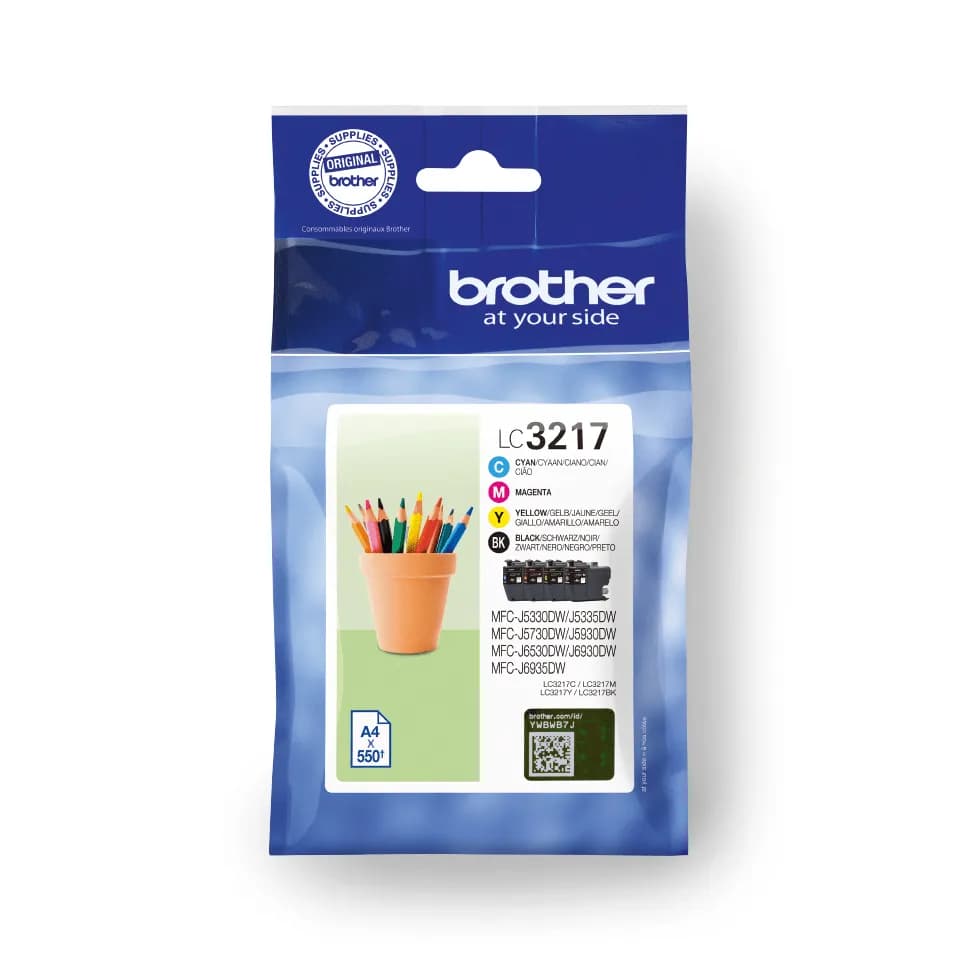 Brother LC3217VALDR-mustekasettipakkaus, musta, syaani, magenta, keltainen, 4 kpl