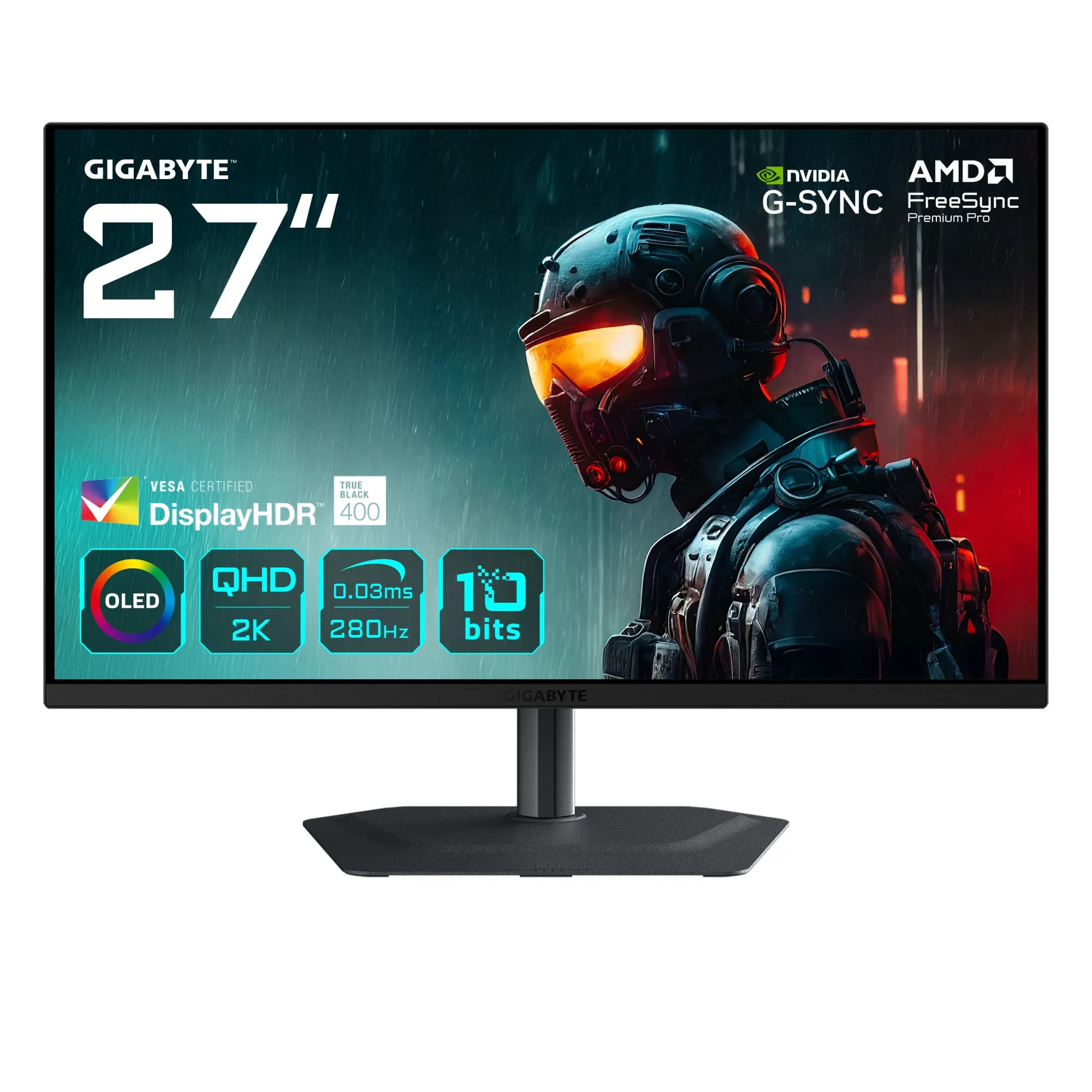 GIGABYTE MO27Q2A 27"" QHD, QD-OLED -pelinäyttö, USB-C hub