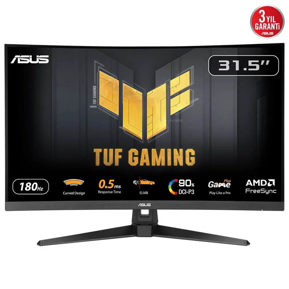 ASUS TUF Gaming VG32WQ3B 31.5"" QHD, VA, 180Hz -kaareva pelinäyttö