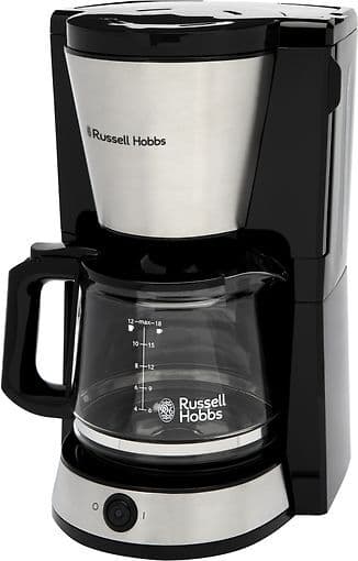 Russell Hobbs Heaton 27400-56 10 kupin -kahvinkeitin, harjattu ruostumaton teräs / mattamusta