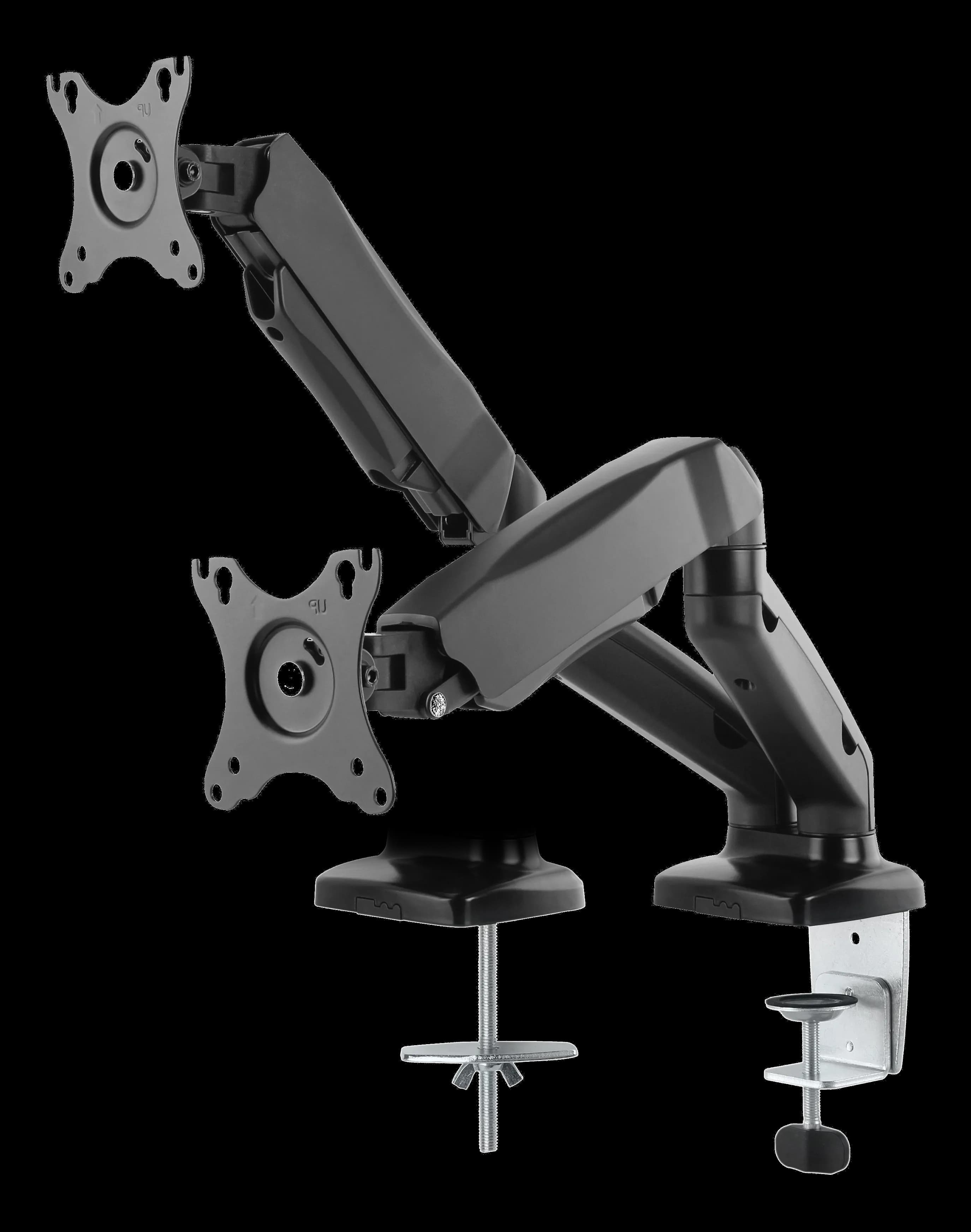 Deltaco ARM-1300 -monitorivarsi kahdelle näytölle 17-32"", kaasujousella, 9 kg, musta
