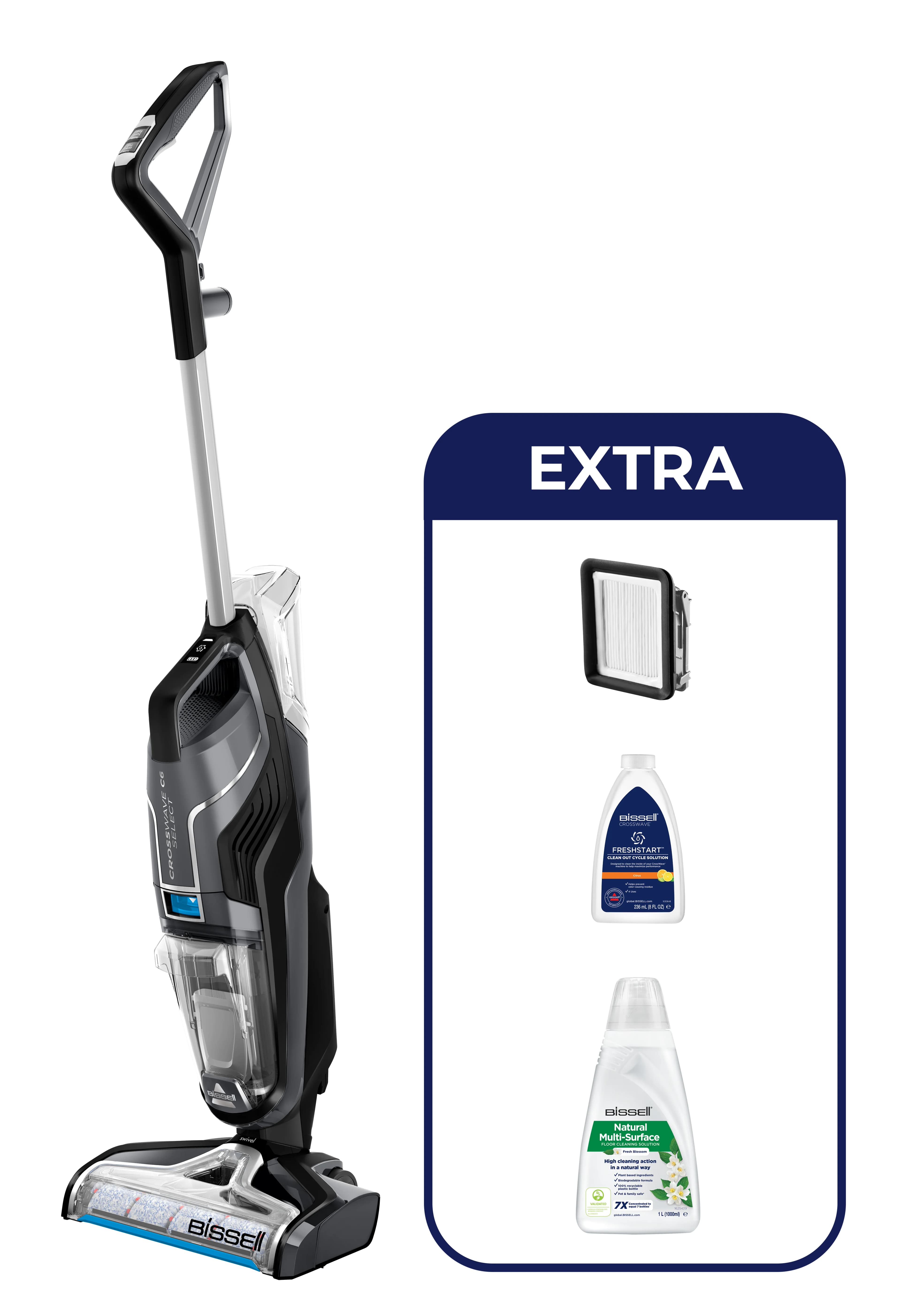 BISSELL CrossWave C6 Select 255W -märkä-kuivaimuri, musta