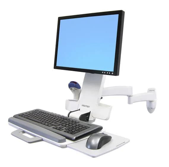 Ergotron 200 Series Combo Arm -työasema yhdelle näytölle jopa 24"", täysin liikuteltava, 8.2 kg, valkoinen