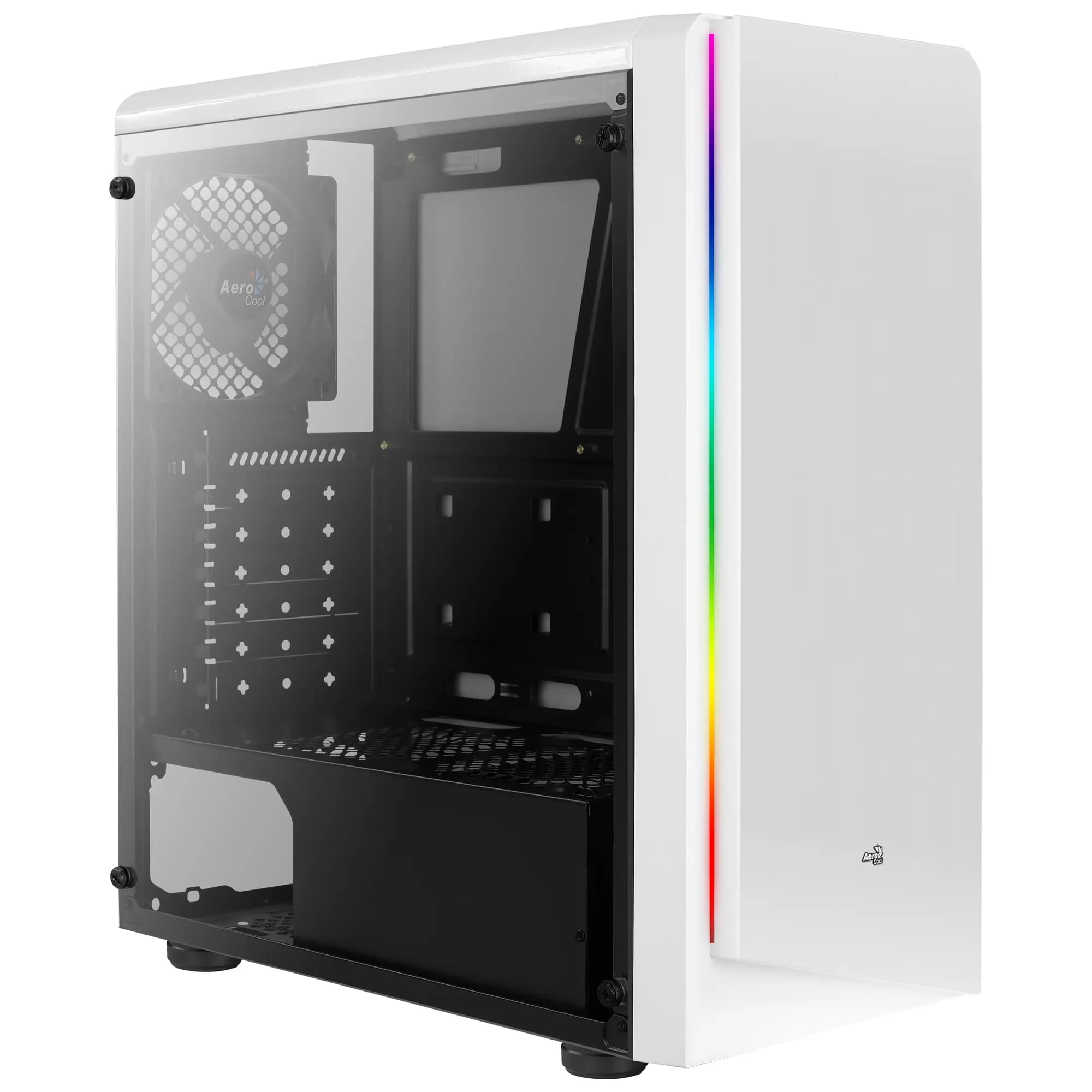 AEROCOOL Rift -miditornikotelo RGB-valaistuksella, valkoinen