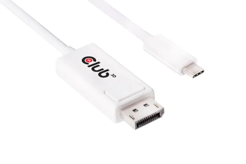 Club 3D CAC-1517 USB-C – DisplayPort 1.2 -kaapeli, 1,2 m, valkoinen