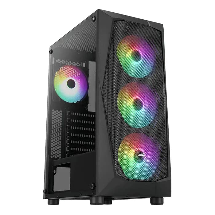 AEROCOOL Falcon ARGB -miditornikotelo ikkunalla, musta