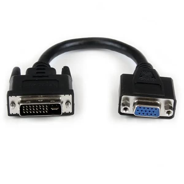 StarTech DVI to VGA Cable Adapter - DVI-I Male to VGA Female -adapteri, Musta
