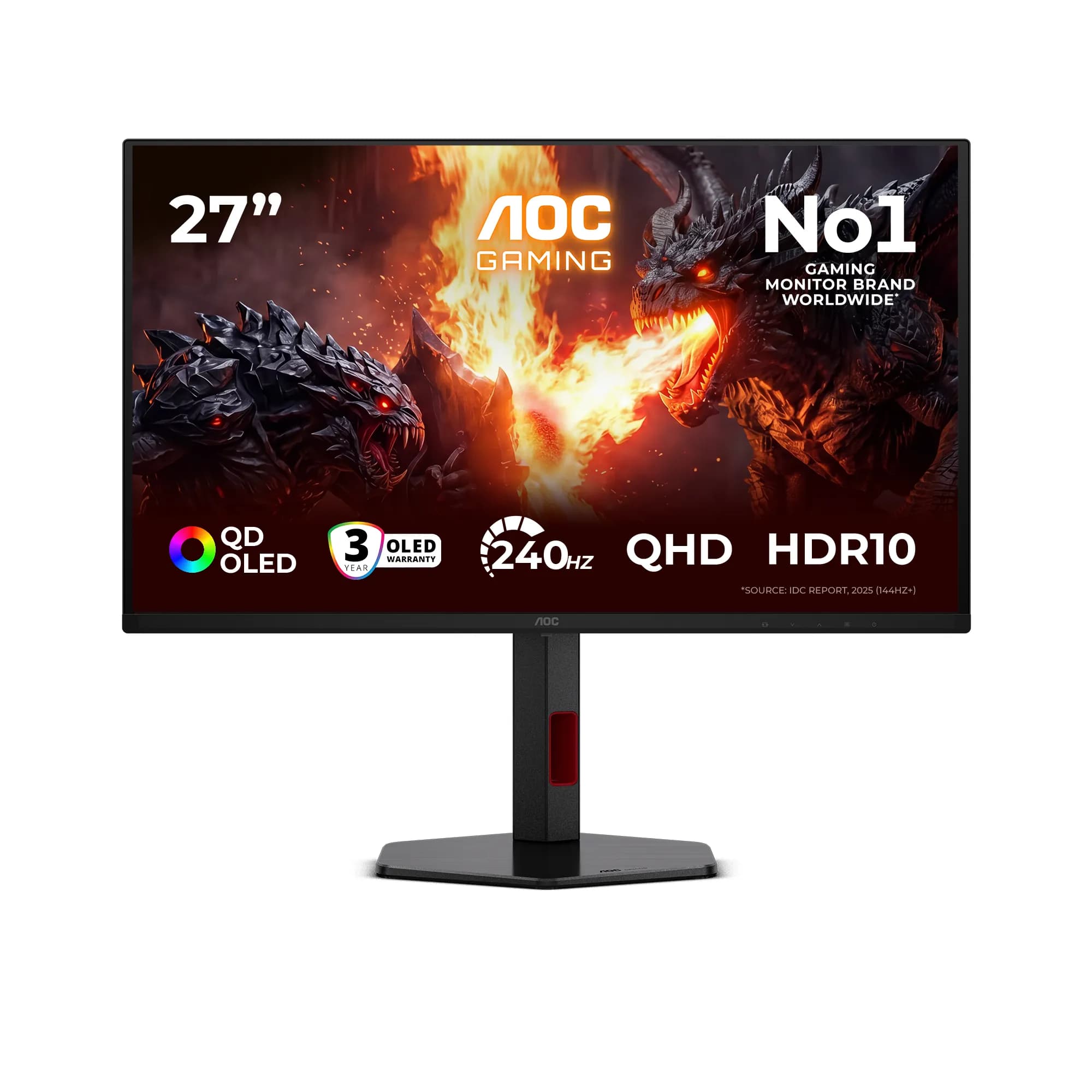 AOC Q27G4ZDR 27"" QHD, QD-OLED, 240Hz, HDR -pelinäyttö