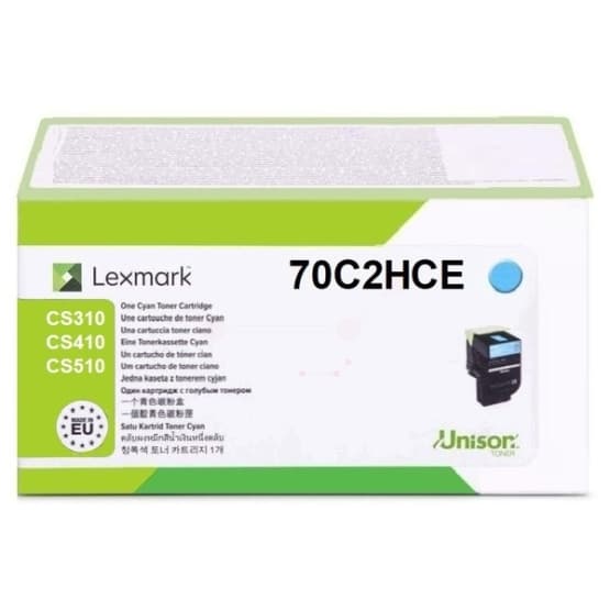 Lexmark 70C2HCE-laservärikasetti, cyan