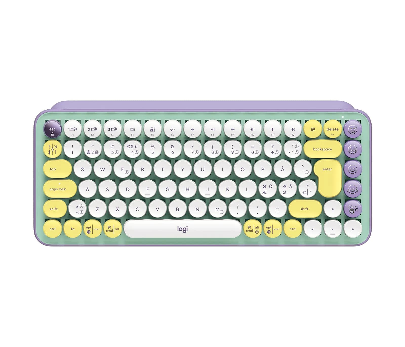 Logitech POP Keys -langaton mekaaninen näppäimistö, Brown Tactile, Daydream Mint
