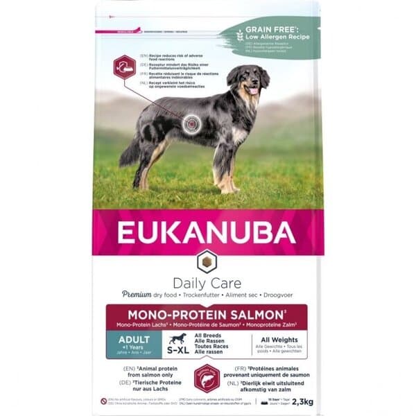 Eukanuba Daily Care Mono-Protein Salmon, Koiran kuivaruoka, Adult, 12 kg