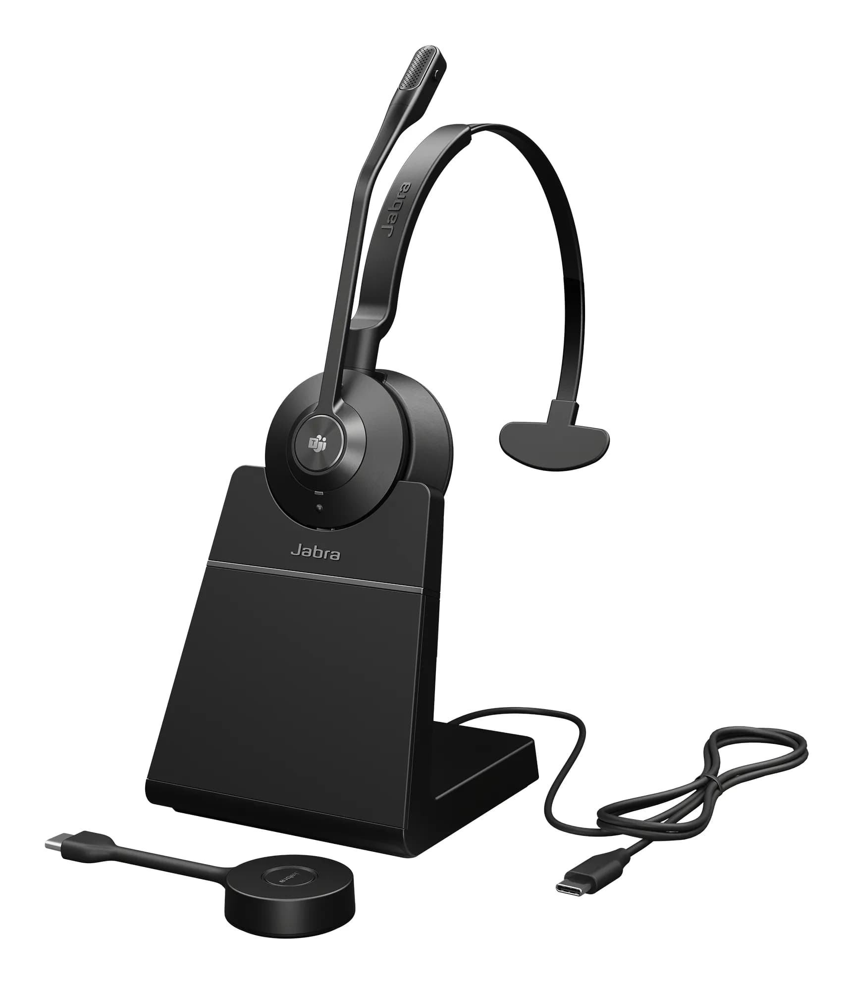Jabra Engage 55 SE -langaton monokuuloke + Link 400c DECT -sovitin ja pöytäteline, musta