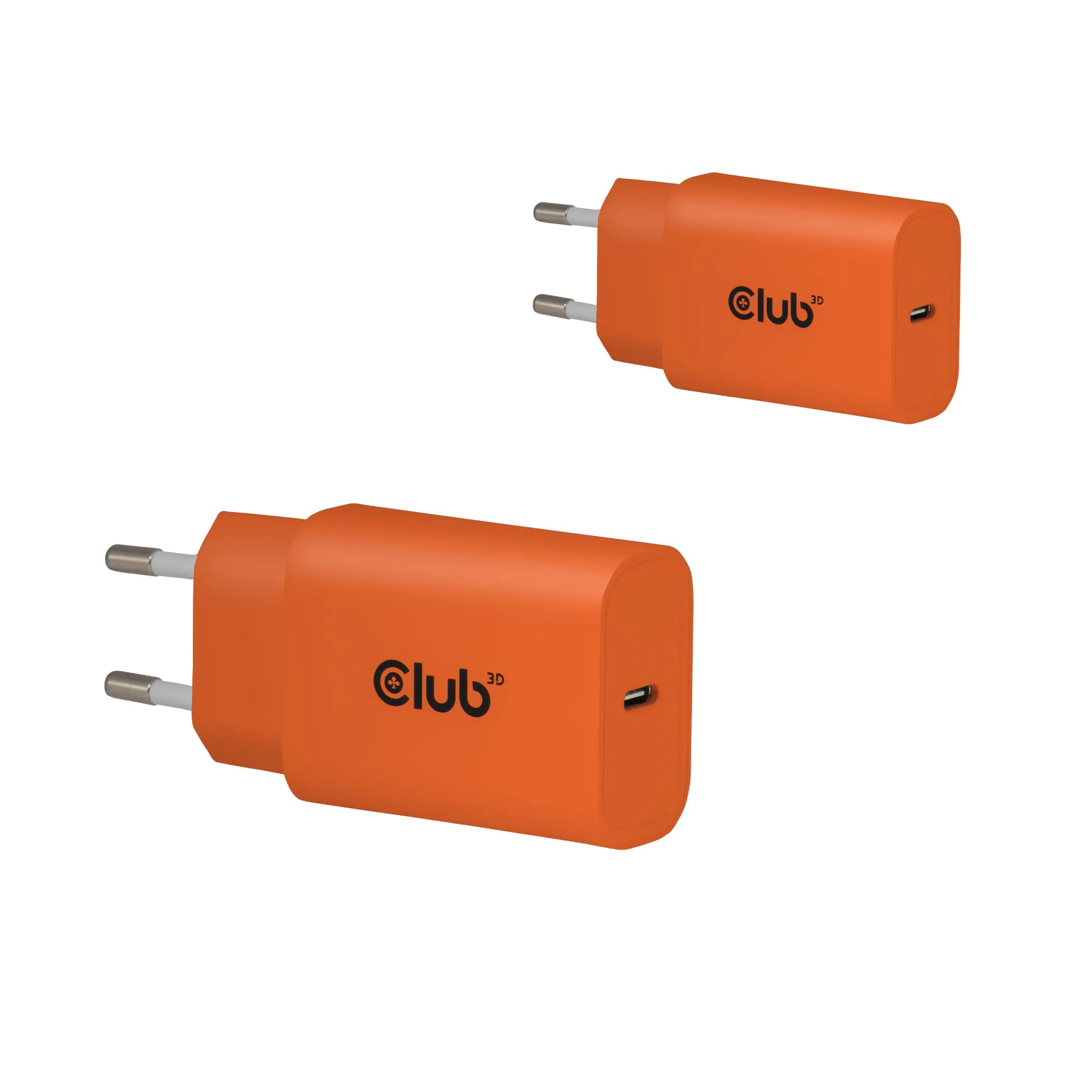 CLUB 3D 2-Pack USB-C Charger 30Watt Orange