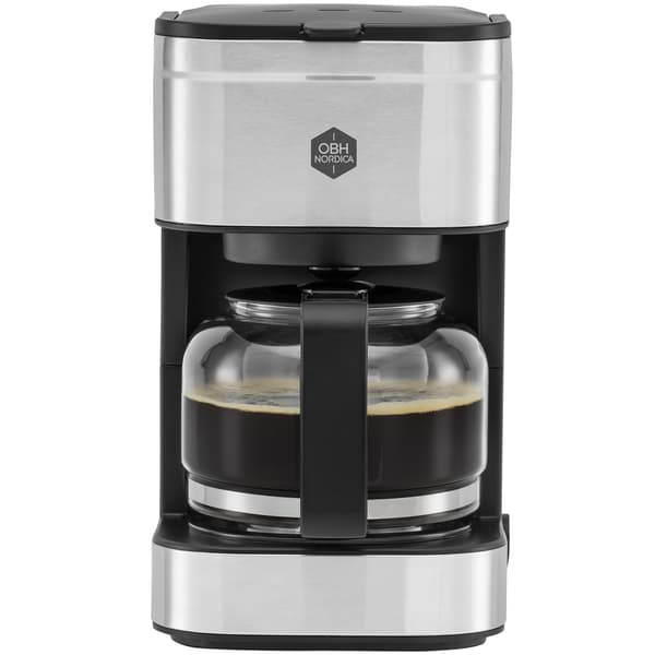 OBH Nordica Coffee Prio 2349 6 kupin -kahvinkeitin, musta ja ruostumaton teräs