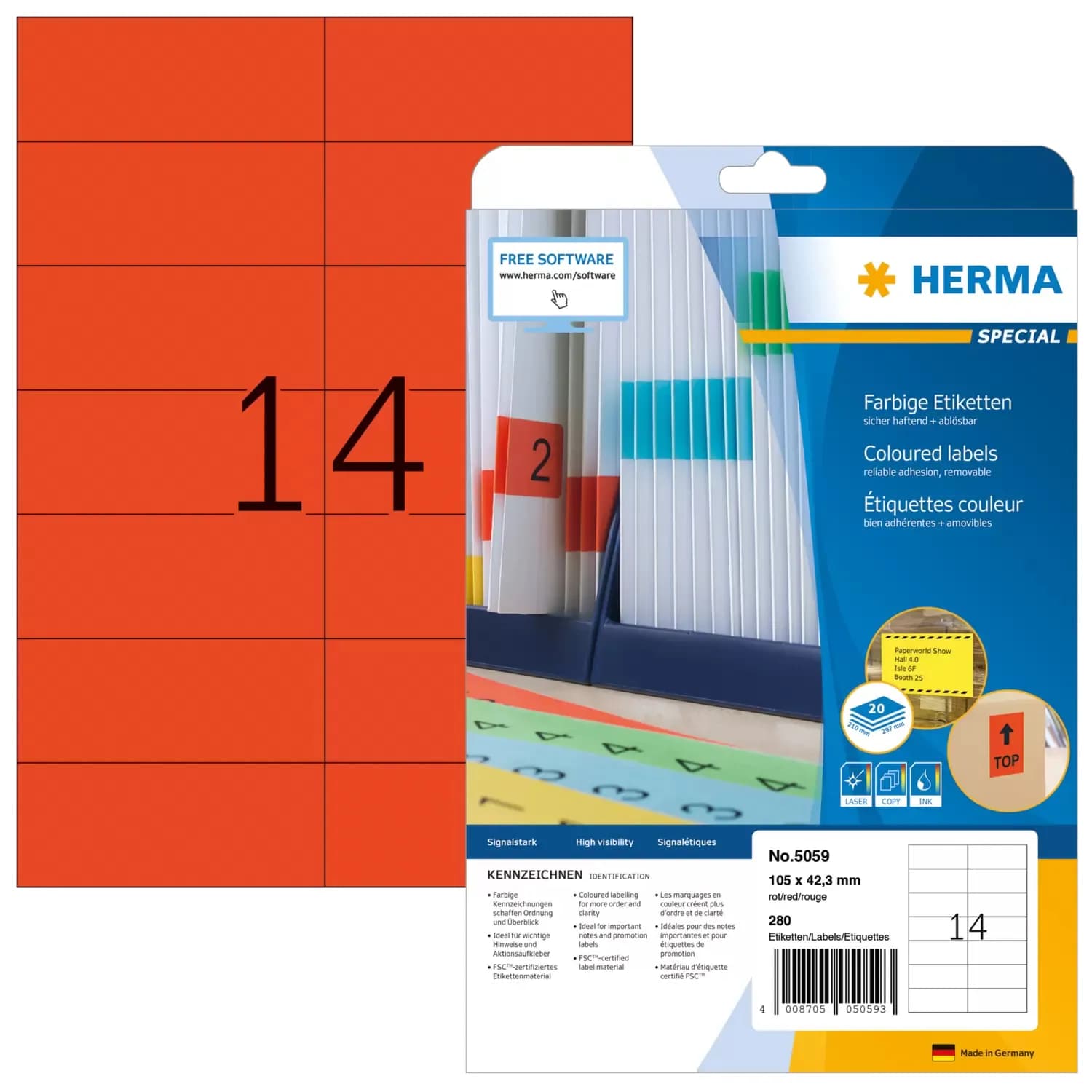 Herma label Special 105x42,3 red (280)