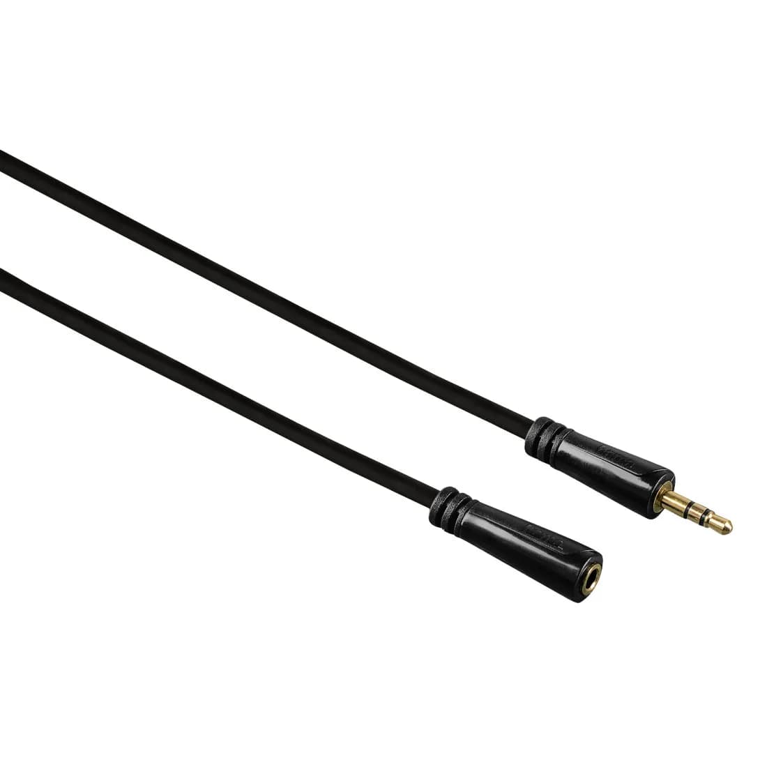 Hama 3,5 mm kullattu audio -jatkokaapeli, 3 m, musta