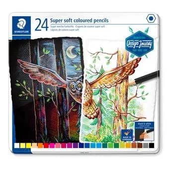 Staedtler Super Soft -värikynät laatikossa, valikoituja värejä (24kpl)