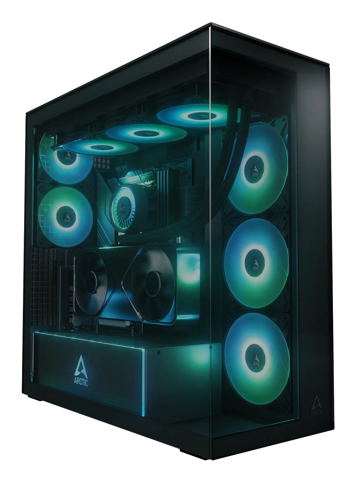 ARCTIC Xtender VG -miditornikotelo ikkunalla ja RGB-valaistuksella, musta