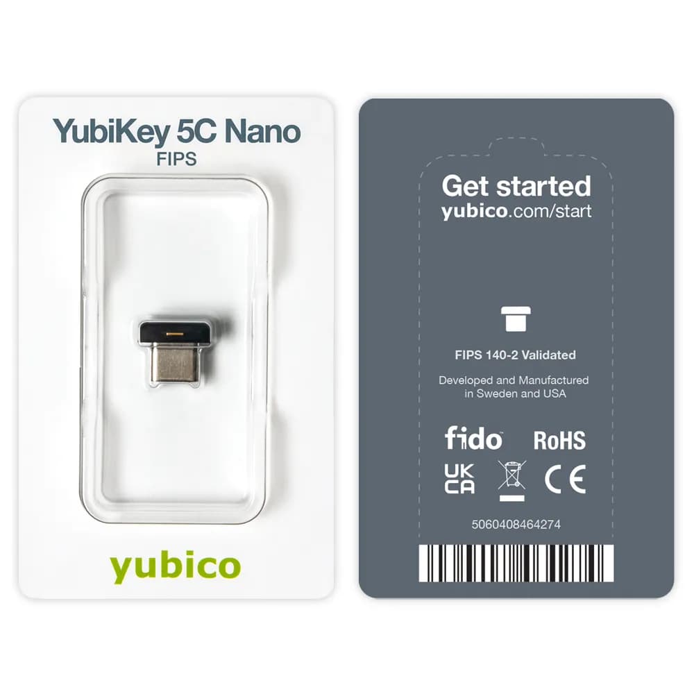Yubico YubiKey 5C Nano USB-C FIPS -suoja-avain