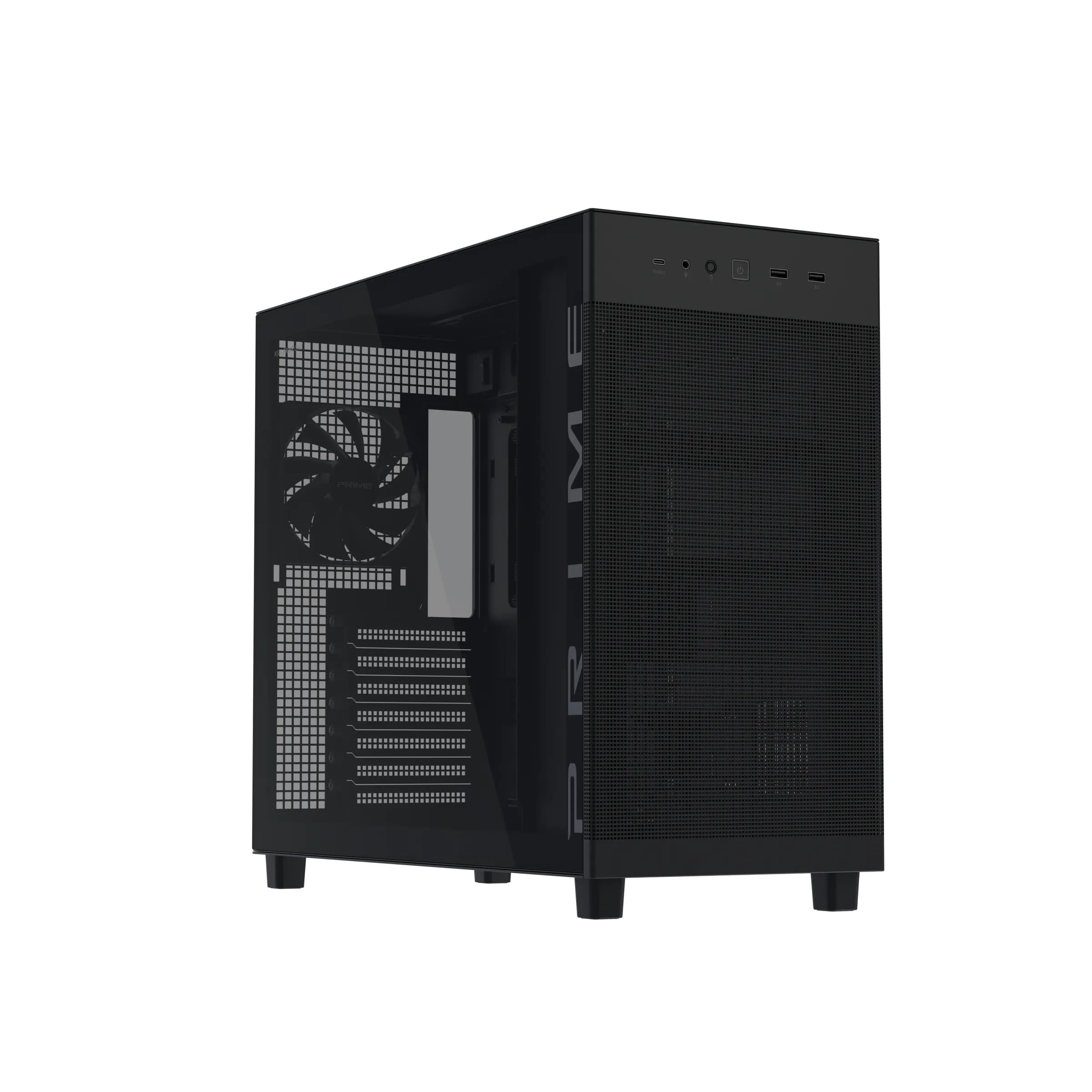 ASUS PRIME AP303 -miditornikotelo ikkunalla, musta