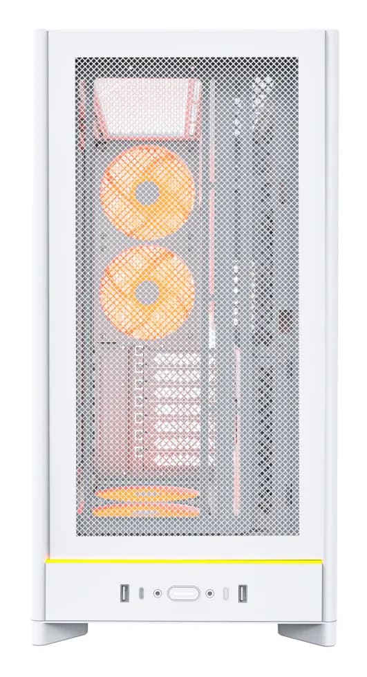 Montech HS01 PRO Mesh -miditornikotelo ikkunalla, RGB-valaistuksella, valkoinen
