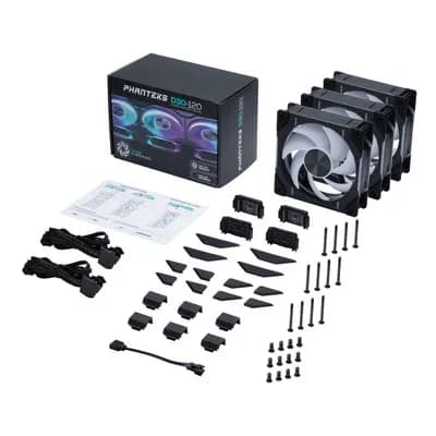 Phanteks D30 120 mm PWM D-RGB -kotelotuuletin, musta, 3 kpl