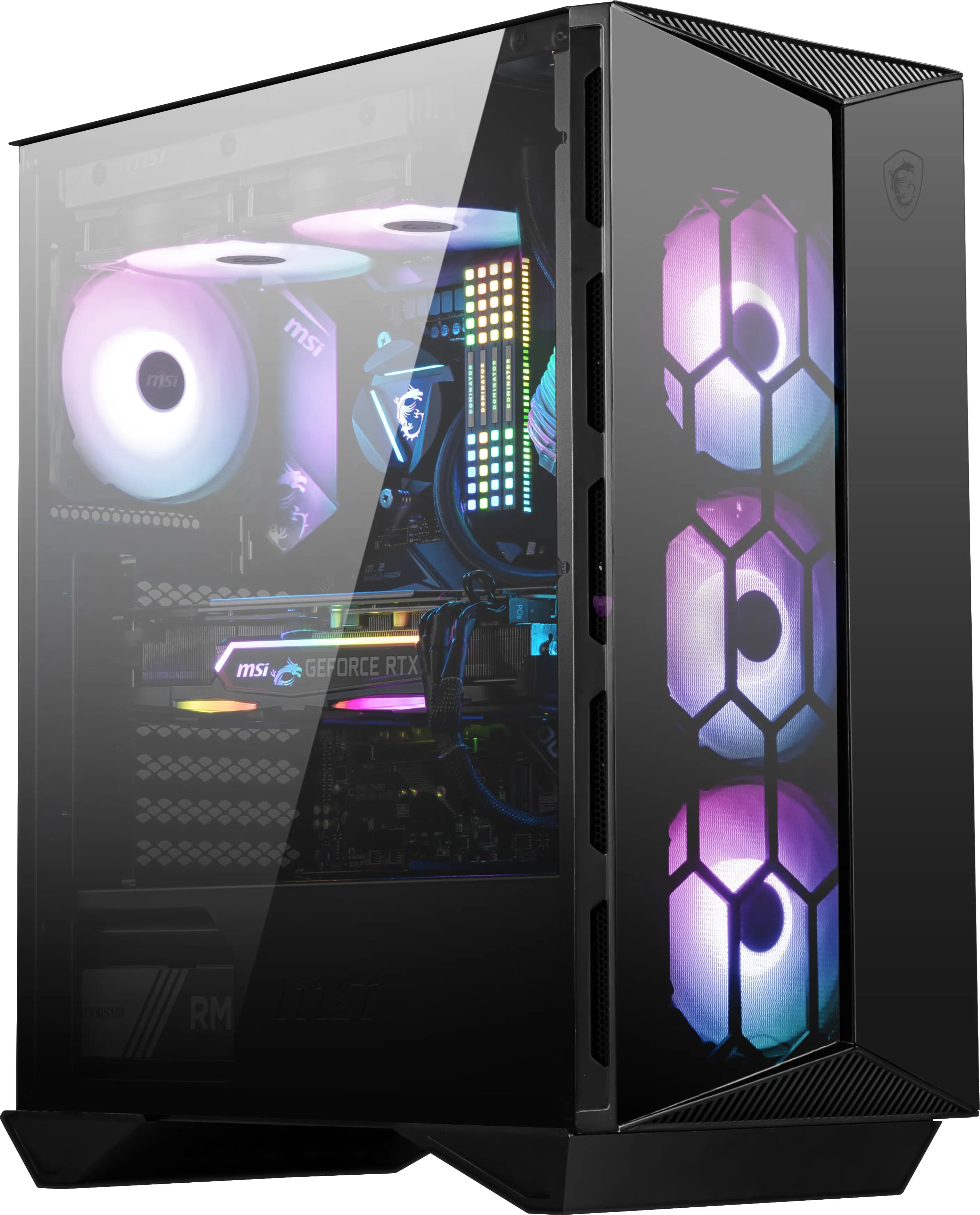 MSI MPG GUNGNIR 110R -miditornikotelo ikkunalla ja RGB-valaistuksella, musta
